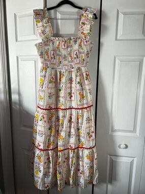 Rachel Zoe White Sundress with Yellow & Red Fruit Print